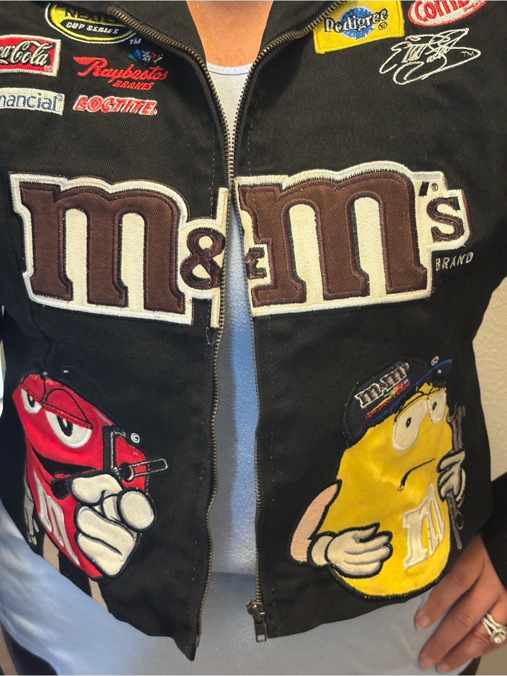 Vintage M&Ms Nascar Racing Jacket Elliot Sadler #38 JH Design WXL *RARE*